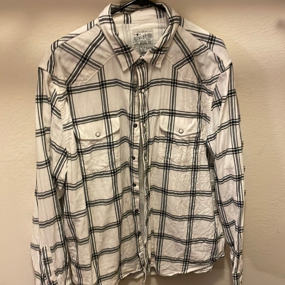 COPY - Lucky Brand XL Black/White Flannel Shirt